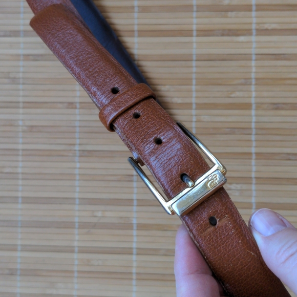 Dior Accessories - Vintage Christian Dior brown/cognac leather belt, size M-L (fits 36"-39.5")